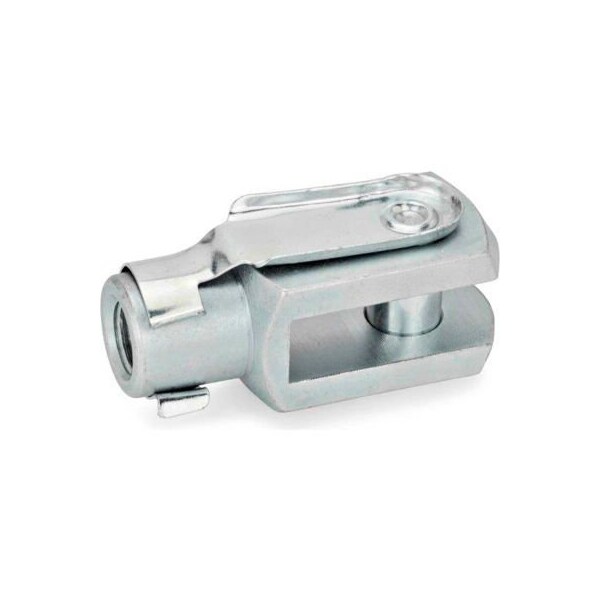 J.W. Winco WN 751 Clevis Fork Joints, Steel, w/ Snap-on Spring Pin, Zinc Pltd, 1/4 x 28, 1-7/16" OAL 751-B1/4-24-1/4X28-B-ST - main